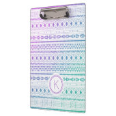 Monogram Tribal Pattern Klemmbrett (Links)