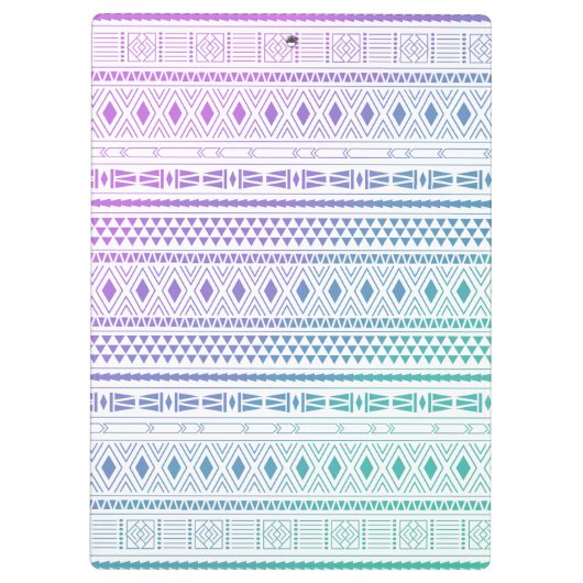 Monogram Tribal Pattern Klemmbrett (Rückseite)