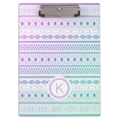 Monogram Tribal Pattern Klemmbrett (Vorderseite)