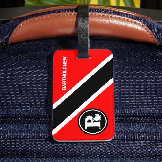 Monogram Triinidad und Tobago Flag Gepäckanhänger (Rückseite Insitu 4)