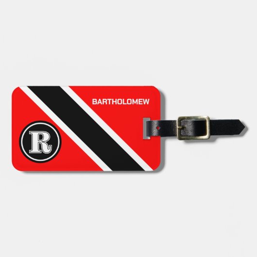 Monogram Triinidad und Tobago Flag Gepäckanhänger (Vorderseite horizontal)