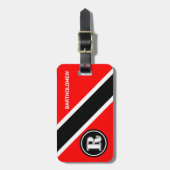 Monogram Triinidad und Tobago Flag Gepäckanhänger (Vorderseite vertikal)