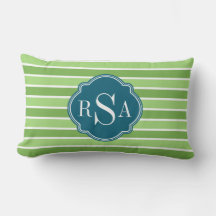 Monogram Trio Green Stripes Muster