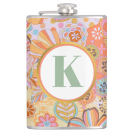 Monogram Trippy Nostalgic Floral Mood Flachmann