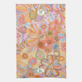 Monogram Trippy Nostalgic Floral Mood Geschirrtuch (Vertikal)