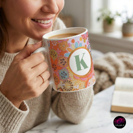 Monogram Trippy Nostalgic Floral Mood Kaffeetasse