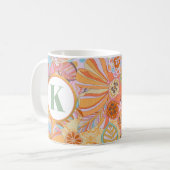 Monogram Trippy Nostalgic Floral Mood Kaffeetasse (Vorderseite Links)