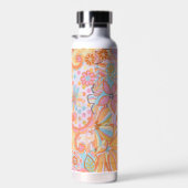 Monogram Trippy Nostalgic Floral Mood Trinkflasche (Rechts)