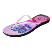 Monogram Trippy Tropical Floral Flip Flops Badesandalen (Schrägansicht)