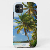 Monogram Tropical Beach Palm Trees Case-Mate iPhone Hülle (Rückseite)