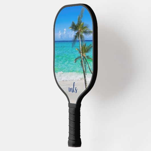 Monogram Tropical Beach Palm Trees Pickleball Schläger (Links)