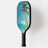 Monogram Tropical Beach Palm Trees String Lights Pickleball Schläger (Links)