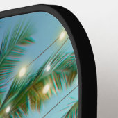 Monogram Tropical Beach Palm Trees String Lights Pickleball Schläger (Linke Seite)