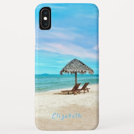 Monogram Tropical Beach Scene Case-Mate iPhone Hülle (Rückseite)