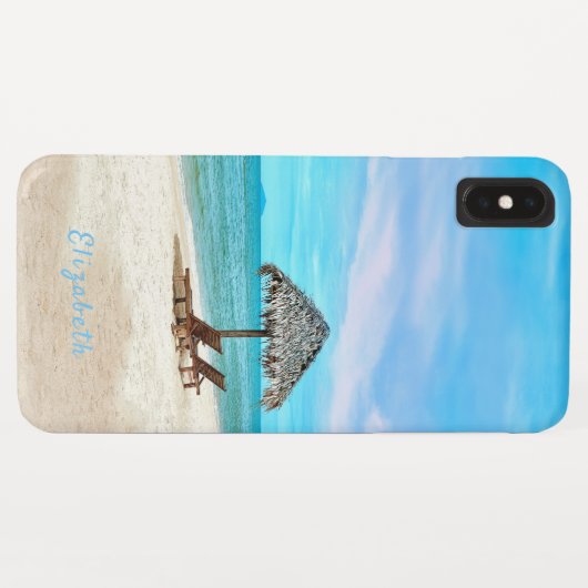 Monogram Tropical Beach Scene Case-Mate iPhone Hülle (Rückseite (Horizontal))