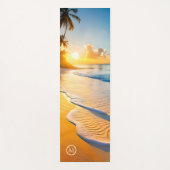 Monogram Tropical Beach Waves Sunset Yogamatte (Vorderseite)