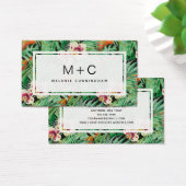 Monogram Tropical Blätter Business Cards (Schreibtisch)