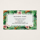 Monogram Tropical Blätter Business Cards (Rückseite)