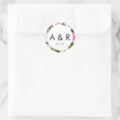 Monogram Tropical Blätter Dankeschön für Sticker (Tasche)