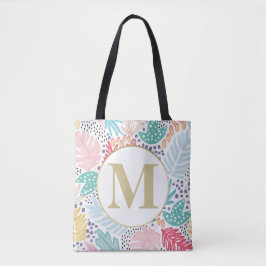 Monogram Tropical Colorful Collage Totbeutel Tasche