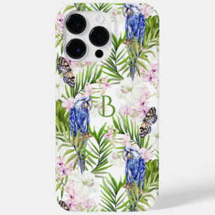 Monogram Tropical Floral Modern Girly Nature Case-Mate iPhone 14 Pro Max Hülle