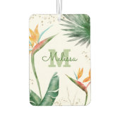 Monogram Tropical Gold Glitzer Palm Foliage Script Autolufterfrischer (Rückseite)