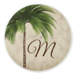Monogram Tropical Palm Elegant Stilvoll Keramikknauf