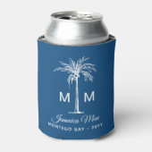 Monogram Tropical Palm Tree Personalized Dosenkühler (Kanne Vorderseite)