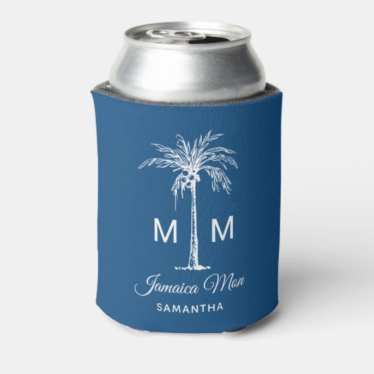 Monogram Tropical Palm Tree Personalized Dosenkühler (Kanne Rückseite)
