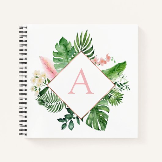 Monogram Tropical Palms Green Notizblock (Vorderseite)