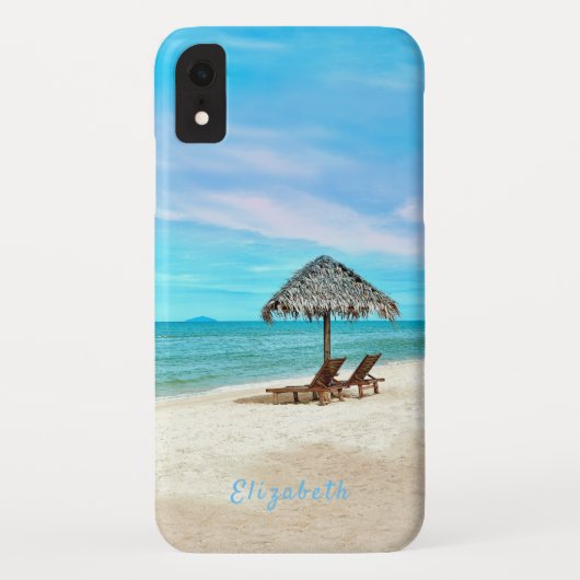 Monogram Tropical Sand Beach Scene Case-Mate iPhone Hülle (Rückseite)