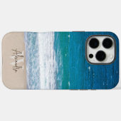 Monogram Tropical Sandstrand Personalisiert Case-Mate iPhone Hülle (Rückseite (Horizontal))