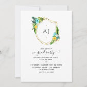 Monogram Tropical Summer Beach Abschluss Einladung (Vorderseite)