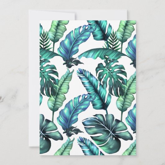 Monogram Tropical Summer Beach Save The Date (Rückseite)