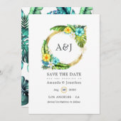 Monogram Tropical Summer Beach Save The Date (Vorne/Hinten)