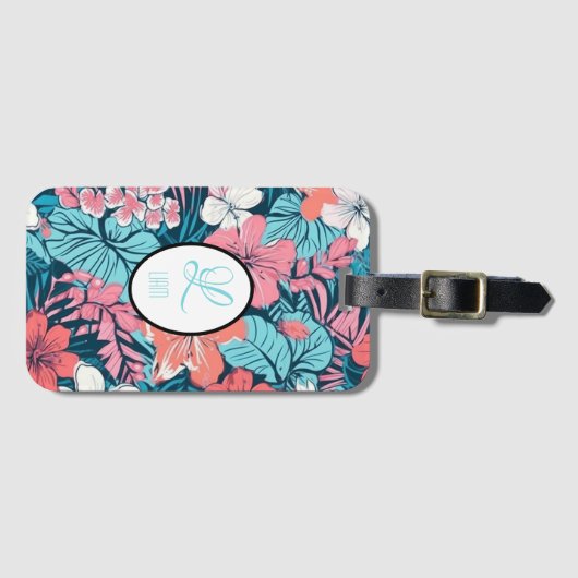 Monogram tropisch-hawaiisch gepäckanhänger (Vorderseite (Horizontal))