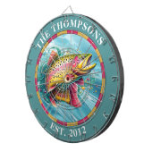Monogram Trout Fly Fisherman Dartscheibe (Vorderseite rechts)