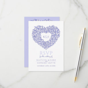 monogram tulip flower heart RSVP wedding Karte