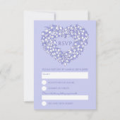 monogram tulip flower heart RSVP wedding Karte (Rückseite)