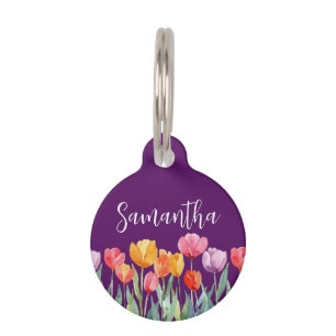 Monogram Tulips Frühlingsblumen farbenfroh und frö Haustiermarke