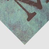 Monogram Türkis Copper Rustic Textur Grunge Seidenpapier (Ausschnitt)