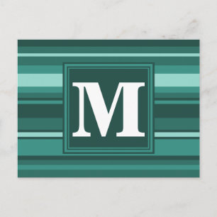 Monogram Türkisstreifen Postkarte