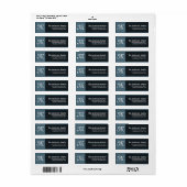 Monogram Turquoise & Black D1 Rücksendeadresse (Vorne)