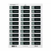 Monogram Turquoise & Black D2 Rücksendeadresse (Vorne)
