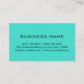 Monogram Turquoise color background Visitenkarte (Rückseite)