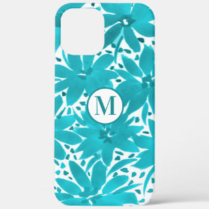 Monogram Turquoise Daisy Watercolor Bouquet Case-Mate iPhone Hülle