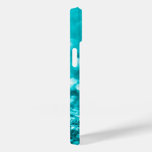 Monogram Turquoise Glitzer Case-Mate iPhone Hülle (Rückseite / Rechts)