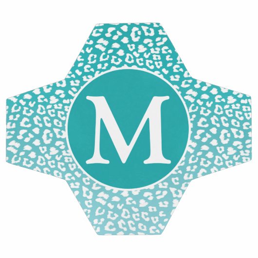 Monogram Turquoise Leopard Print Fußball (Flach)