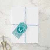 Monogram Turquoise Leopard Print Geschenkanhänger (Mit Garn)