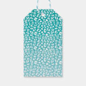 Monogram Turquoise Leopard Print Geschenkanhänger (Rückseite)